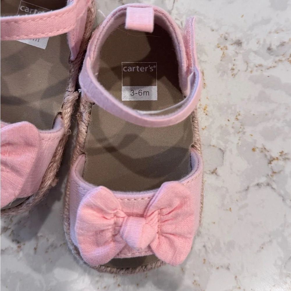 3-6M Carter’s Baby Girls Pink Bow Kids Sandals